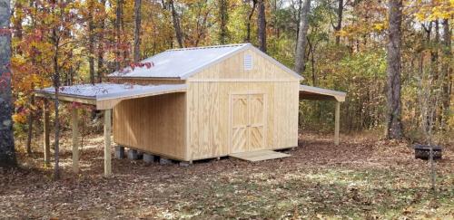 16x16 West Point with 8' side walls and 2 lean-tos