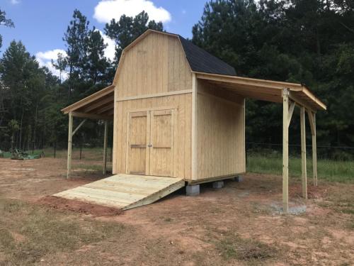 12X16 Asheville with 10' side walls, Ramp and 2 lean-tos.