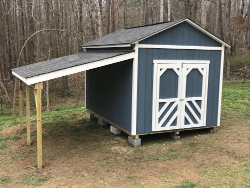 10X12 West Point with 8' side walls and a lean-to